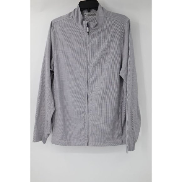 Travis Mathew Jacket Mens Medium Long Sleeve Striped Full Zip Golf casual pocket - Picture 1 of 16